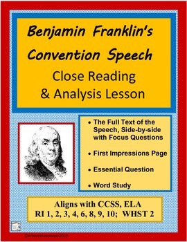 rhetorical devices in franklin's speech in the convention