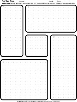 Bento Box (Graphic Organizer)