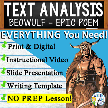 Preview of Beowulf - Epic Poem - Text Based Evidence, Text Analysis Essay Writing Unit