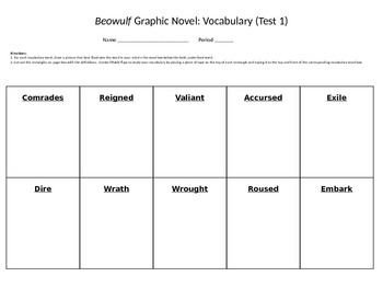 Beowulf Gareth Hinds Graphic Novel Interactive Vocabulary Study Guide Assess 1