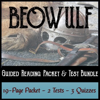 Preview of Beowulf Guided Reading Packet, Test, and Quiz Bundle