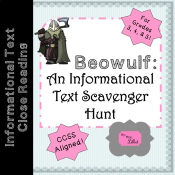 Preview of Beowulf Informational Text Scavenger Hunt