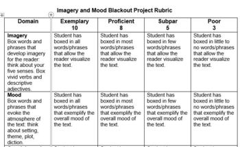 Preview of Beowulf Mood and Imagery Blackout Activity