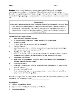 beowulf resume assignment