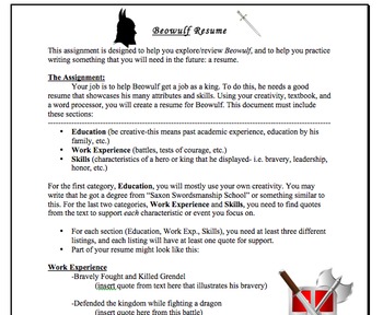 beowulf resume assignment