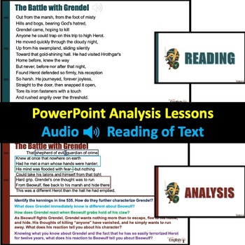 Beowulf The Battle with Grendel Audio Text Reading Analysis