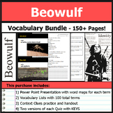 Beowulf - Vocabulary Lists, PowerPoints, Quizzes, and Keys