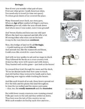 Preview of Beringia (1) - poem, worksheets and puzzle