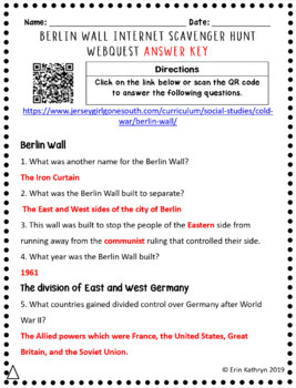 Berlin Wall Cold War Differentiated Internet Scavenger Hunt