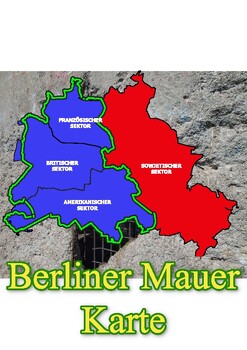 Preview of Berlin Wall course map with worksheet in German
