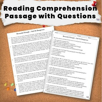 Preview of Bermuda Triangle - FREE Reading Comprehension Passage and Questions Activity