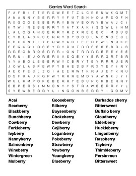 Berries Crossword and Word Search Puzzles by Lonnie Jones Taylor