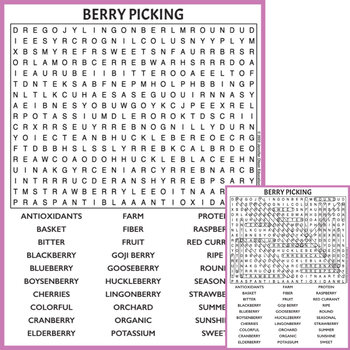 Preview of Berry Picking Word Searching