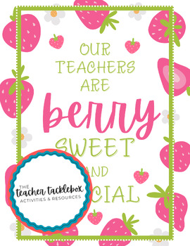 Preview of Berry Sweet - Teacher / Staff Appreciation Printable