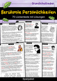 Berühmte Persönlichkeiten - 70 Lückentexte mit Lösung (Deutsch)