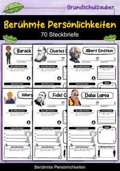 Preview of Berühmte Persönlichkeiten - 70 Steckbriefe auf Deutsch (German)