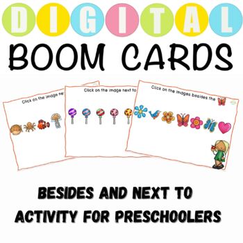 Preview of Besides And Next To Activity For Preschoolers - Boom Cards™
