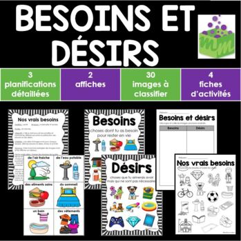 Preview of Besoins et désirs- Planifications et fiches FRENCH *NO PREP