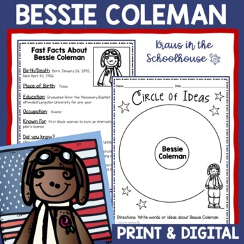 Preview of Bessie Coleman Biography Activities | Easel Activity Distance Learning