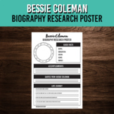 Bessie Coleman Biography Research Poster Template | Black 