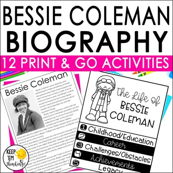 Preview of Bessie Coleman Biography Informational Text and Activities Black History Month