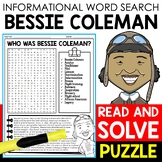 Bessie Coleman Biography Word Search Puzzle Black History 