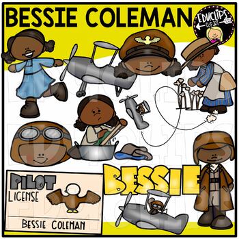 Preview of Bessie Coleman Clip Art Set {Educlips Clipart}