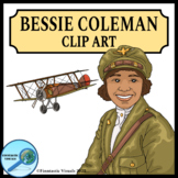 Bessie Coleman Clip Art for Black History Month and Women'