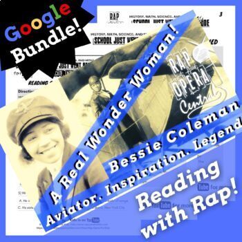 Preview of Bessie Coleman Reading Comprehension Activities with Rap Song