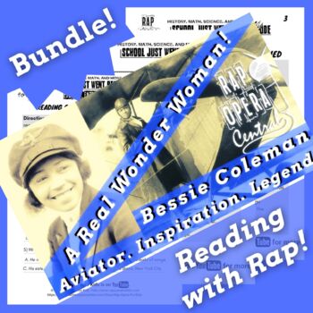 Preview of Bessie Coleman Reading Passage Worksheets with Biography Rap Song