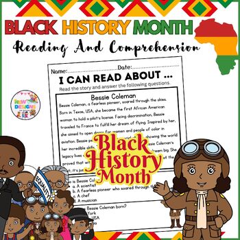 Preview of Bessie Coleman  / Reading and Comprehension / Black History Month