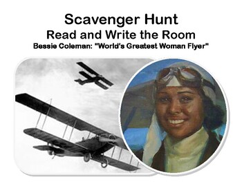 Preview of Bessie Coleman Scavenger Hunt- Read The Room-Grades 7-10