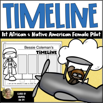 Preview of Bessie Coleman Timeline for Kindergarten & First Social Studies