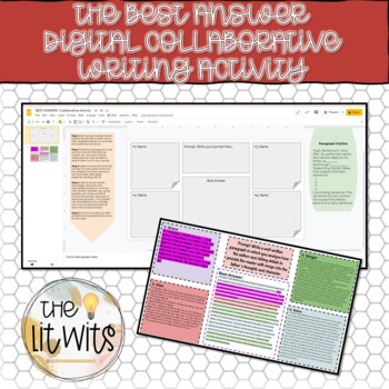 Preview of Best Answer- Digital Collaborative Writing Activity