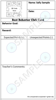 Preview of Best Behavior Club - Tracker Template