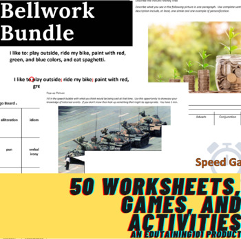 Preview of Best Bell Work Bundle - 50 bell ringer activities