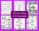 105 Bible Coloring Pages with Scriptures: Perfect for 5th-