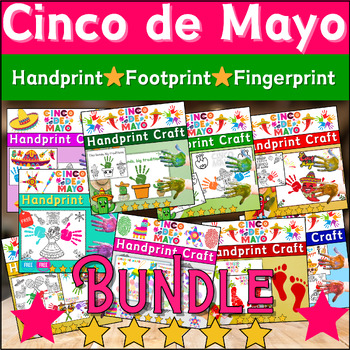 Preview of Best Bundle Cinco de Mayo Craft Activities: ⭐Handprint⭐Footprint⭐Fingerprint⭐
