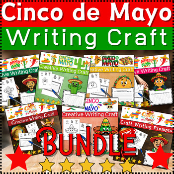 Preview of Best Bundle Cinco de Mayo Craft Activities: Writing Craft ⭐ Writing Prompts ⭐