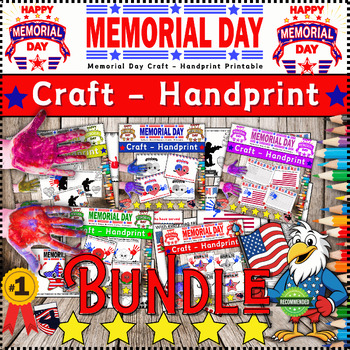 Preview of Best Bundle Memorial Day Craft Activities: ⭐Handprint⭐Kindergarten to 2th Grade⭐