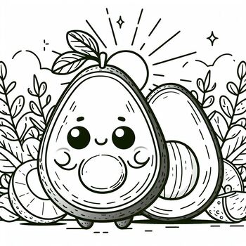 Preview of Best Coloring Picture: Avocado in your area