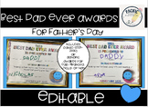 Best Ever Father's Day Awards ||  EDITABLE || Dad, Grandpa