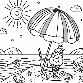 Preview of Best Free coloring picture: Summer