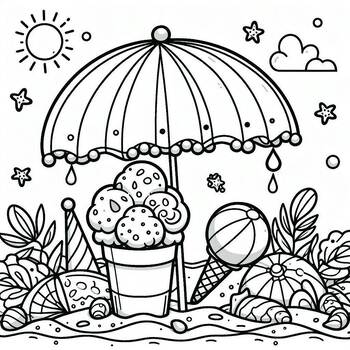 Preview of Best Free coloring picture: Summer vibes