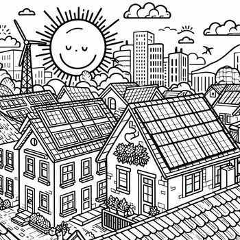 Preview of Best coloring pictures Renewable energy Earth Day