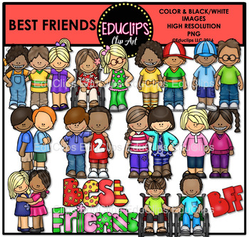 Preview of Best Friends Clip Art Bundle {Educlips Clipart}