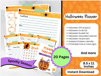 Preview of Best Halloween Planner Printable Kit, October Organizer