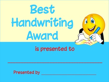 Best Handwriting Award by Heather Kaczmarek | Teachers Pay Teachers