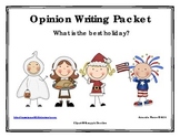 Best Holiday Opinion / Tell Why / Argumentative Writing Packet