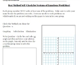 Best Method Systems of Equations Self-Check Activity Recor